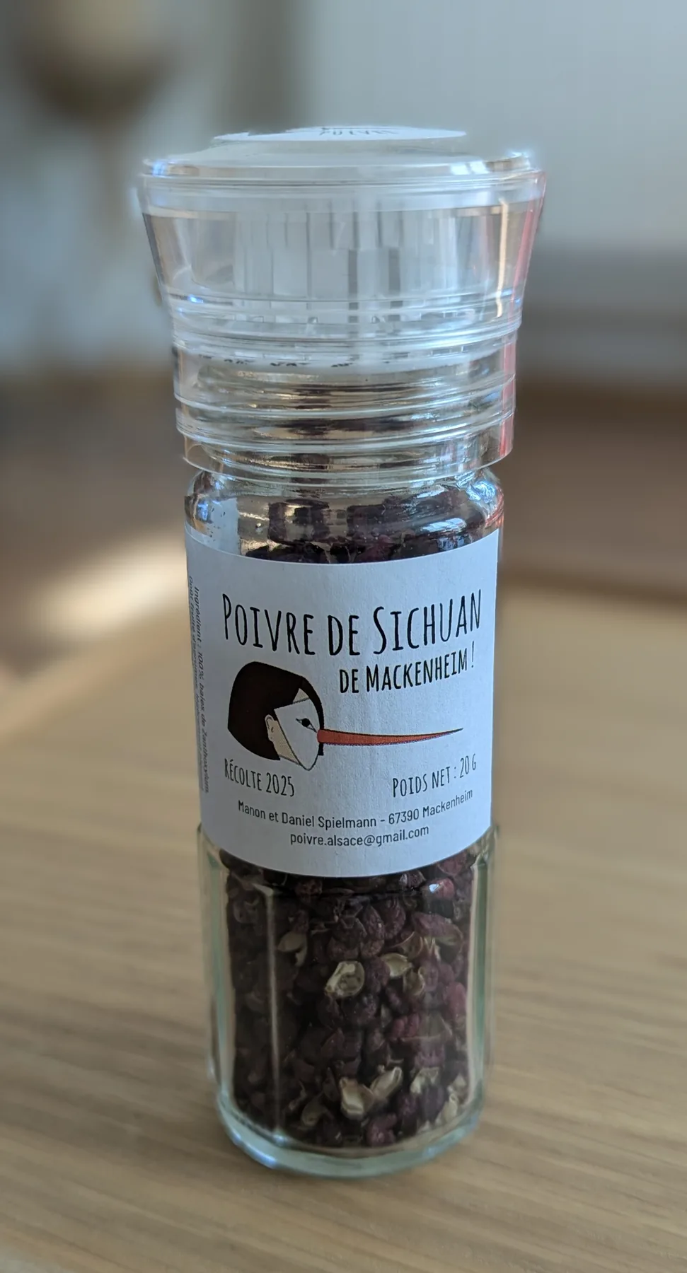 Moulin en verre de poivre de Sichuan rouge 20 g